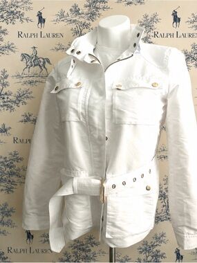 Lauren Ralph Lauren White Utility Jacket with Belt
